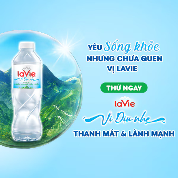 Nước đóng chai LaVie 500ml vị dịu nhẹ